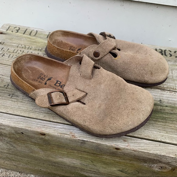 Birkenstock | Shoes | Birkenstock Betula Boston Tan Suede Clogs | Poshmark